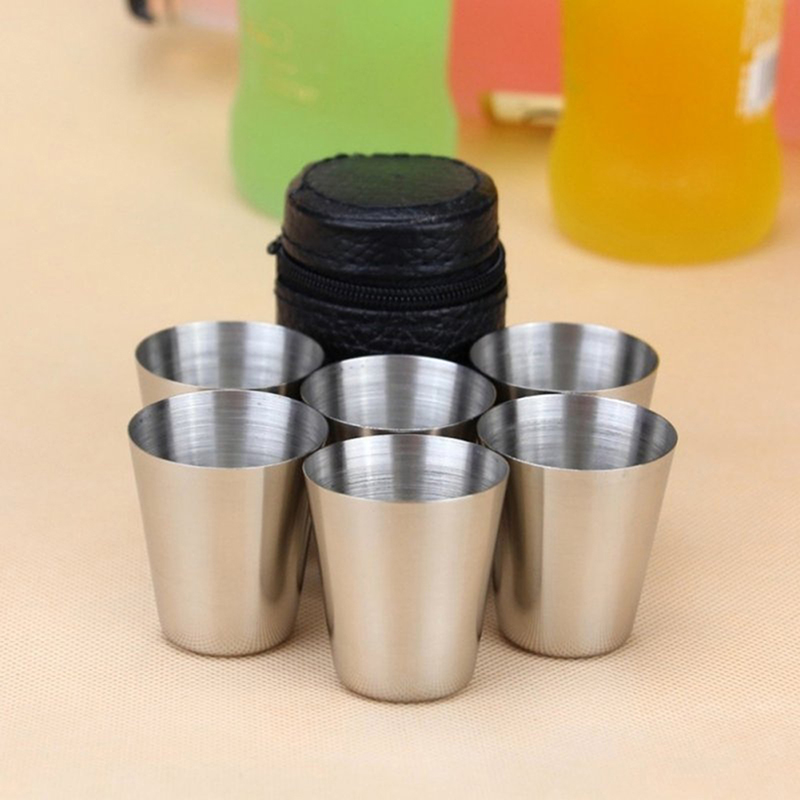 Espresso Shot Glass - 4/6Pcs Edelstahl Tassen Mini Schnaps Glas