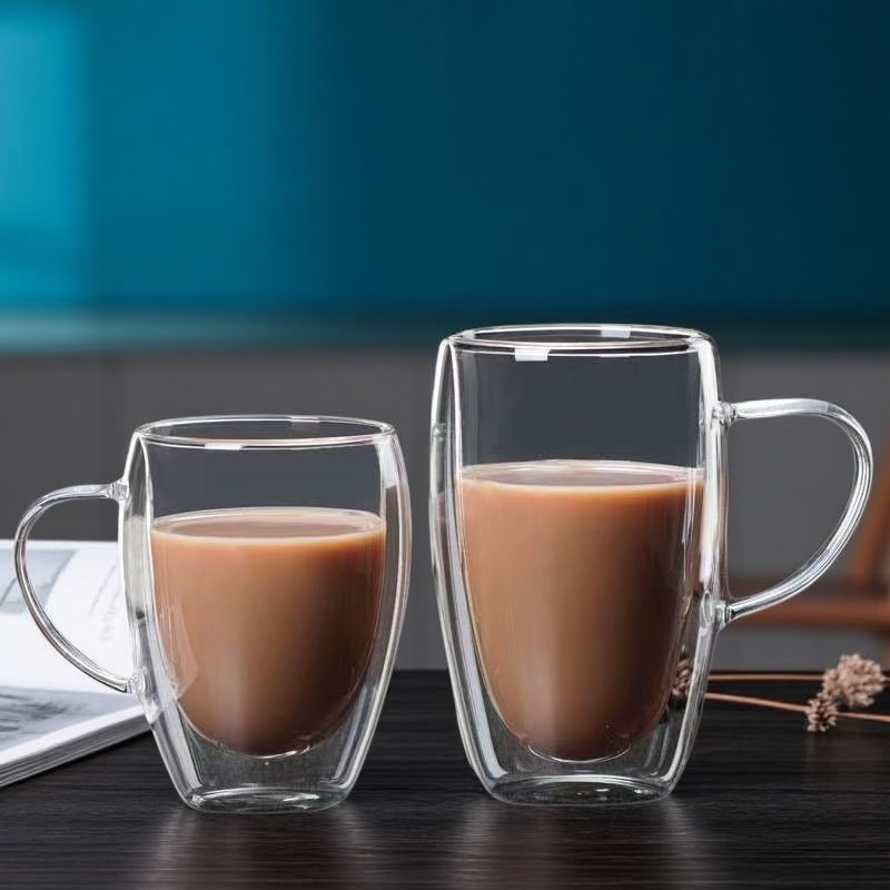 Espresso Shot Glass - 150/250/350/450 ml doppelwandige Kaffeetassen aus Borosilikatglas,