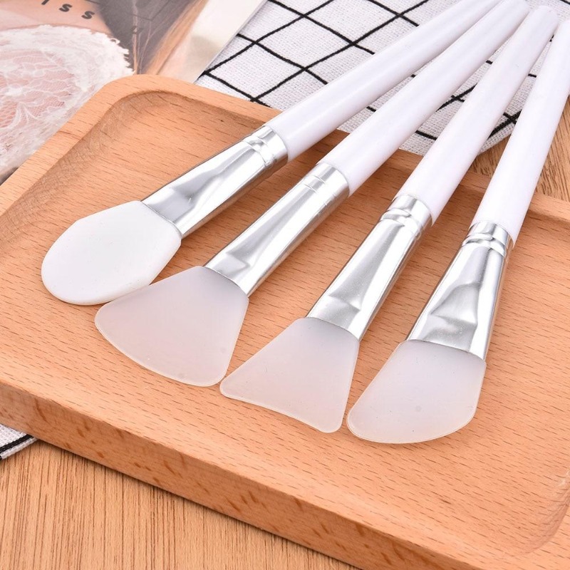 Group Head Brush - 4 Teile/satz Weiß Make-Up Silikon Gesichtsmaske