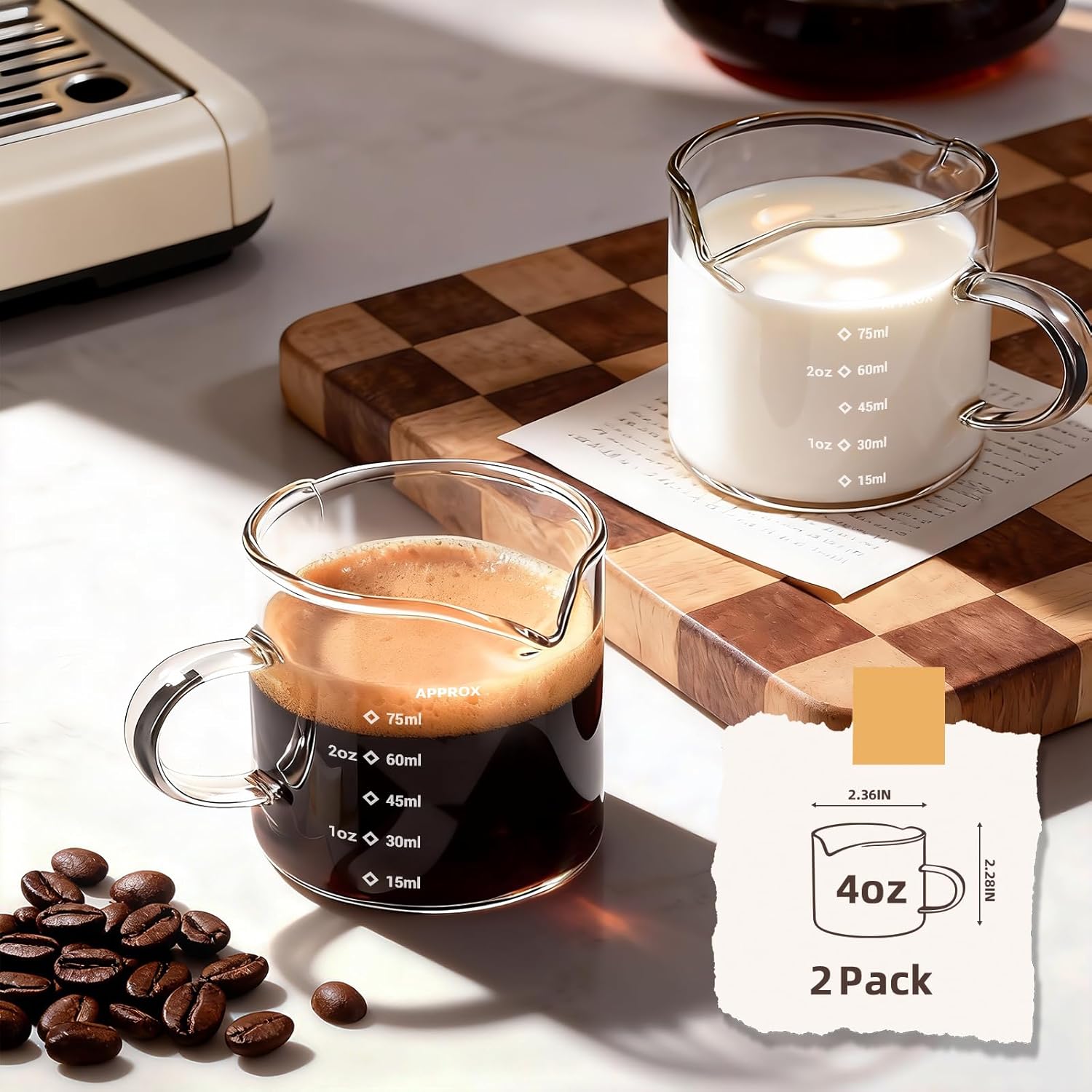 1/2 Stück Espresso-Tassen 4oz  – Espresso Shot Glass Bewertung und Preis