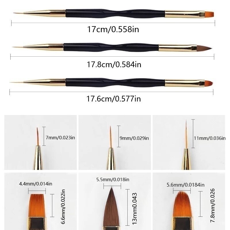 3-teilige doppelköpfige Nail A – Group Head Brush Bewertung und Preis